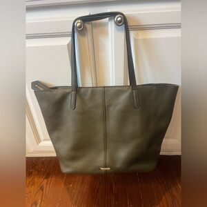 Rebecca Minkoff Olive Green Leather Tote Shoulder Bag